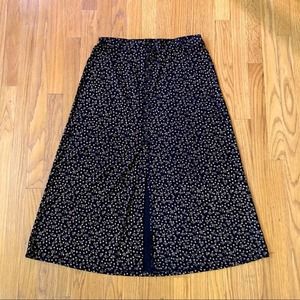 VTG 90s Grunge Mini Floral Button Down Black Maxi Skirt